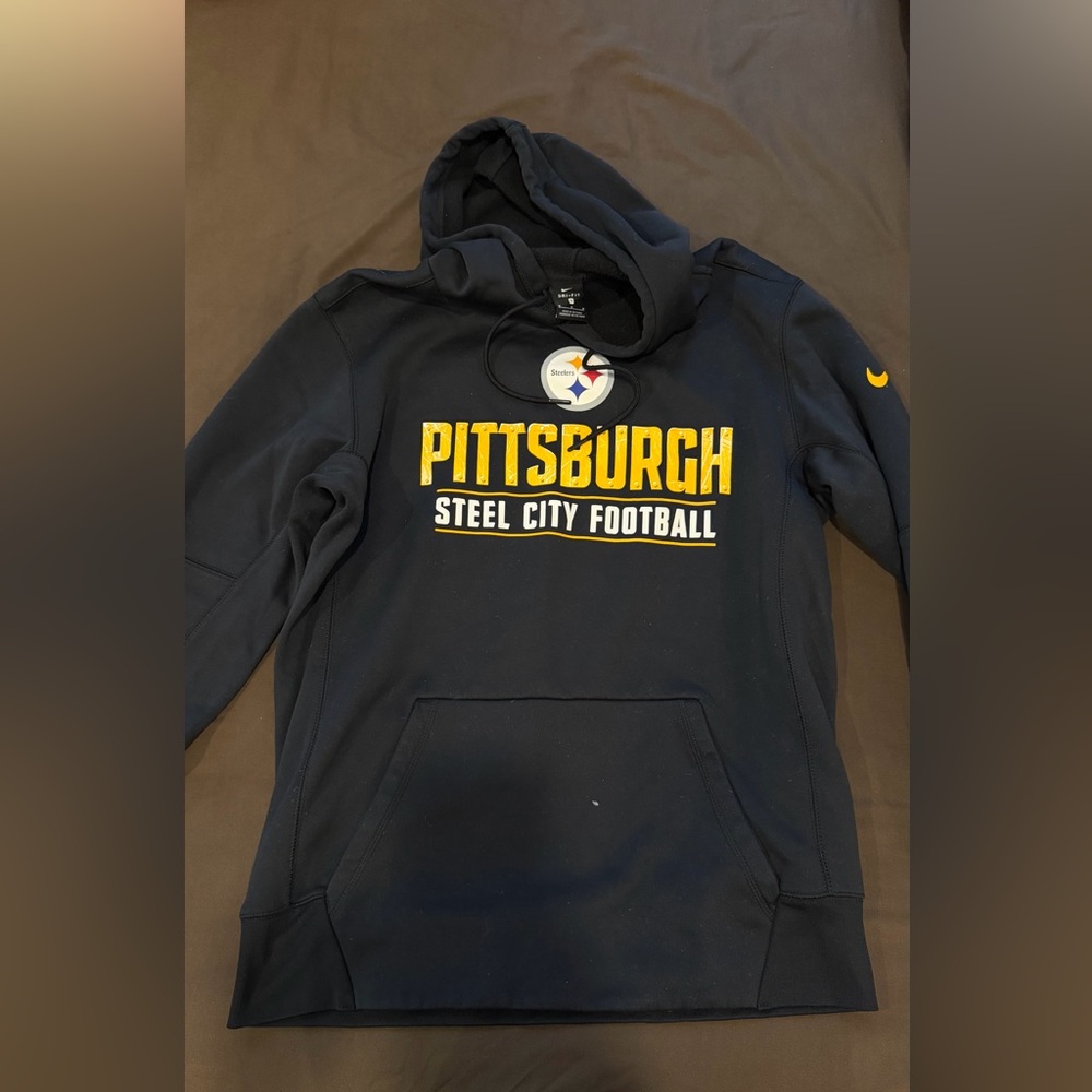 Nike Black Pittsburgh Steel City Football Hoodie with Yellow Logo